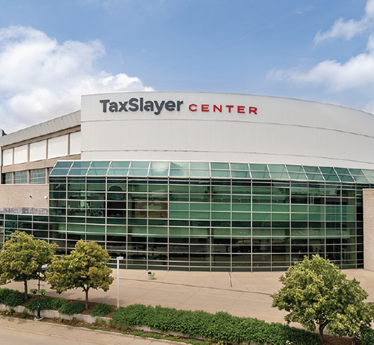 Picture of the TaxSlayer Center, located within walking distance from Bass Street Chop House
